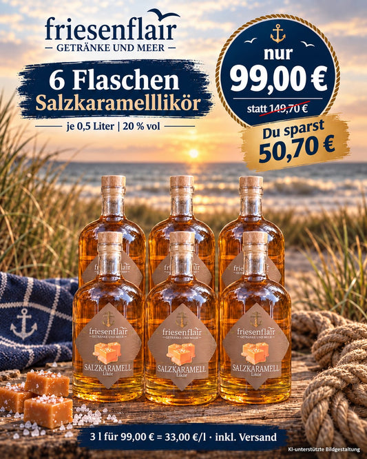 "Aktion" 6 Flaschen Salzkaramelllikör